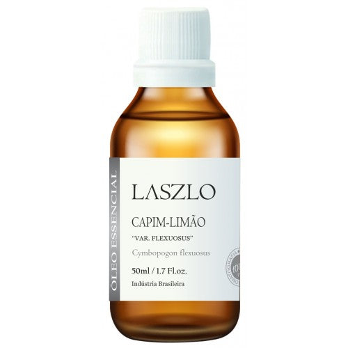 Óleo Essencial de Capim Limão ''Var.Flexuosus'' (Gt Brasil) - Laszlo - Frasco com 50ml - Mundo dos Óleos