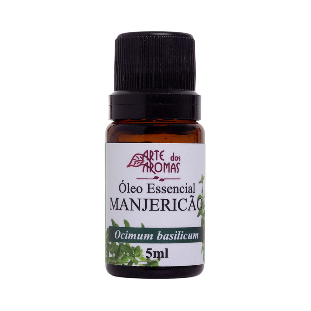 Óleo Essencial de Manjericão Natural Vegano - Arte dos Aromas - Frasco com 5ml - Mundo dos Óleos