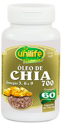 Óleo de Chia - Unilife - Frasco com 120 Capsulas de 700mg - Mundo dos Óleos