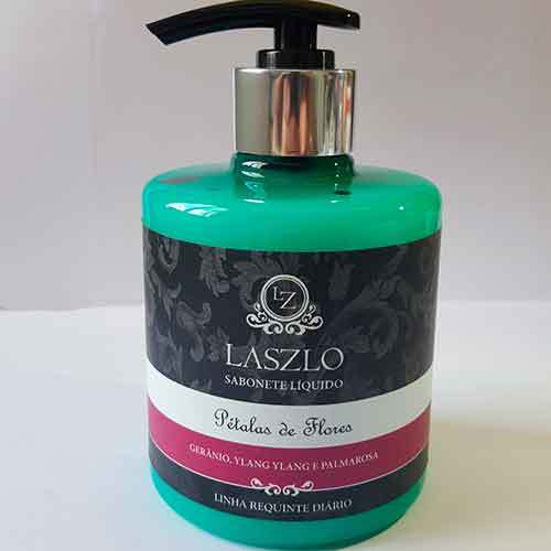 Sabonete Líquido - Pétalas de Flores - Laszlo - Frasco com 350ml - Mundo dos Óleos