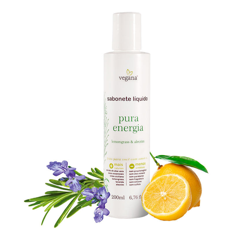 Sabonete Liquido Pura Energia - WNF - Frasco com 200ml - Mundo dos Óleos