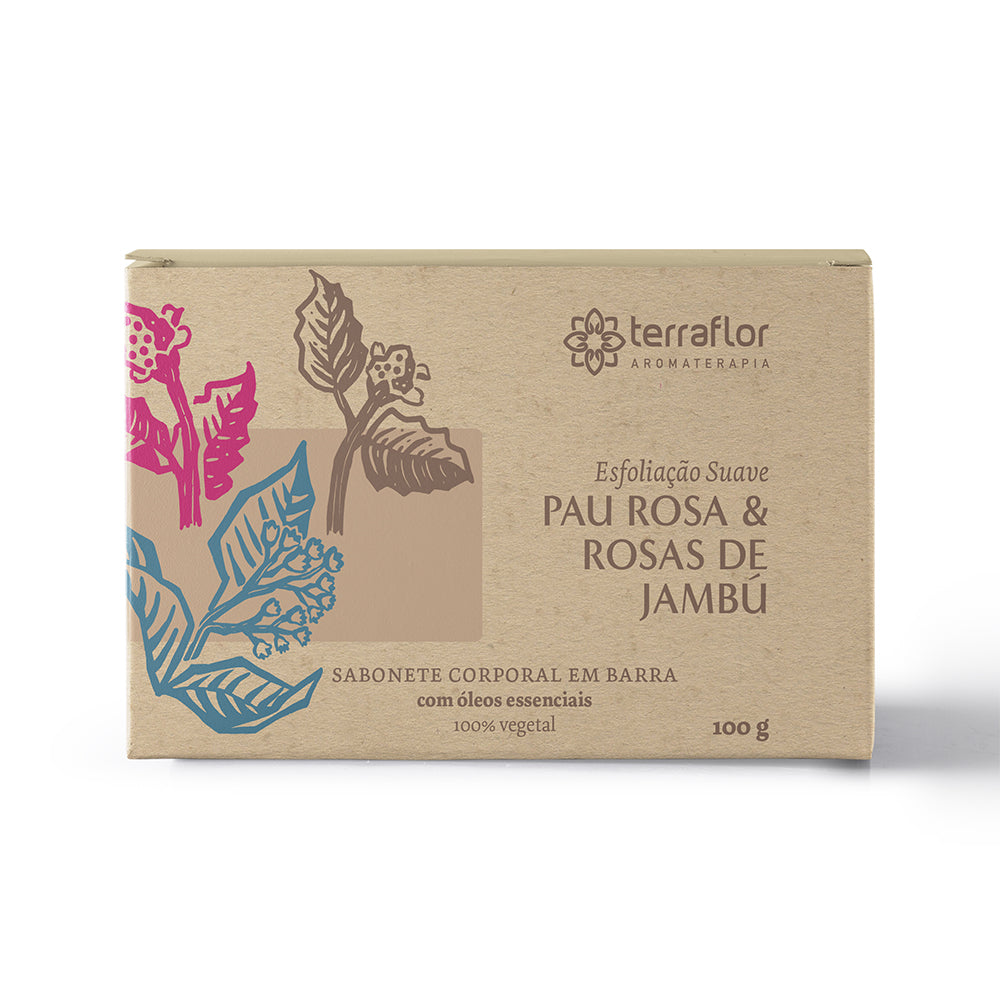 Sabonete Pau Rosa & Rosas de Jambú - Terra Flor - Frasco com 100g - Mundo dos Óleos