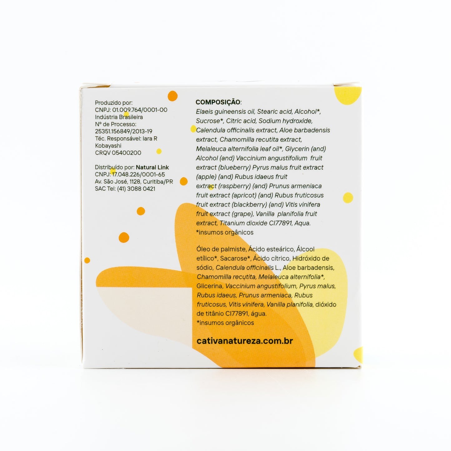 Sabonete Vegetal de Calêndula - Cativa - Barra 100g - Mundo dos Óleos