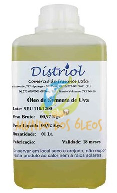 Óleo de Semente de Uva - Distriol - Frasco com 1 Litro - Mundo dos Óleos