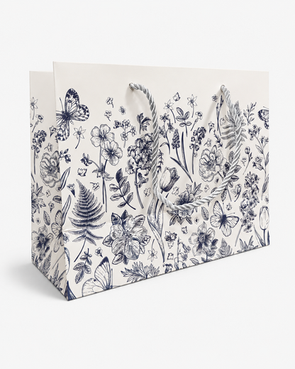 Sacola de Papel para Presente Jardim Branco