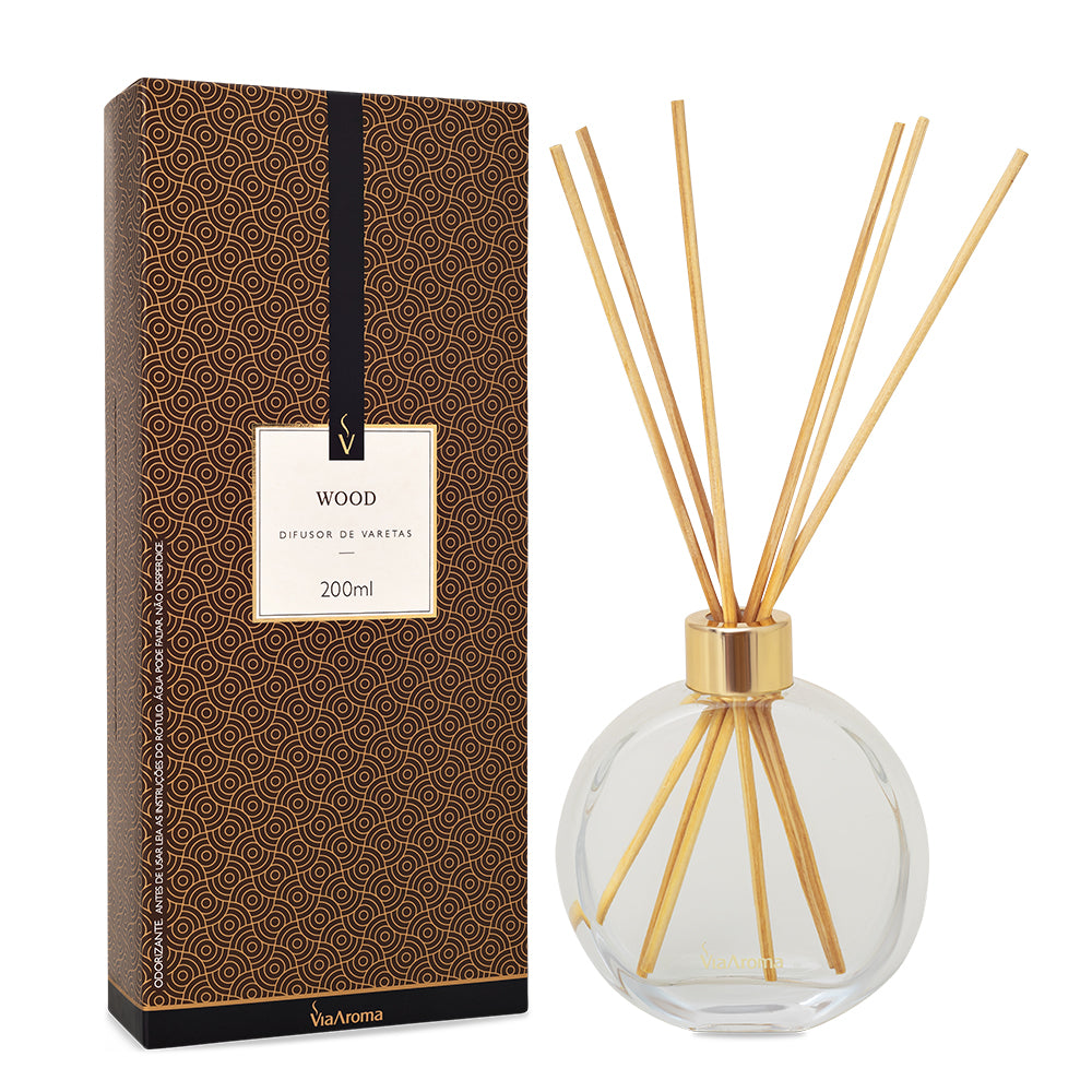 Difusor de Varetas - Wood - Via Aroma - Frasco com 200ml