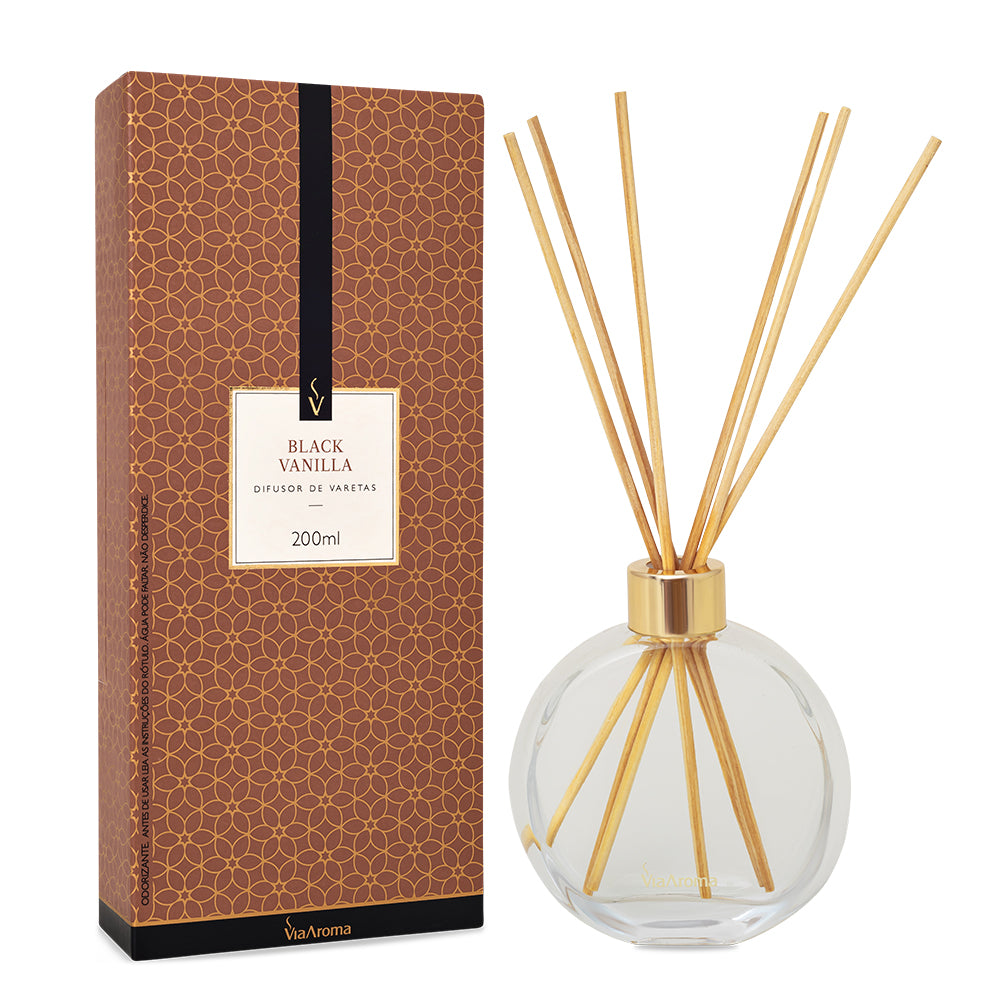 Difusor de Varetas - Black Vanilla - Via Aroma - Frasco com 200ml