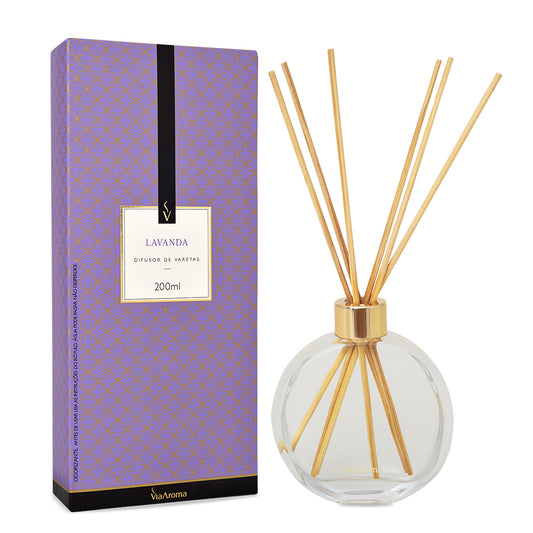 Difusor de Varetas - Lavanda - Via Aroma - Frasco com 200ml