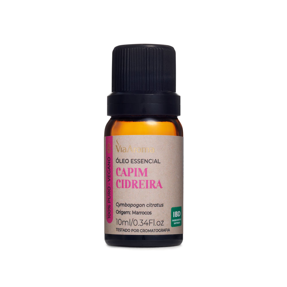 Óleo Essencial de Capim Cidreira - Via Aroma - Frasco com 10ml