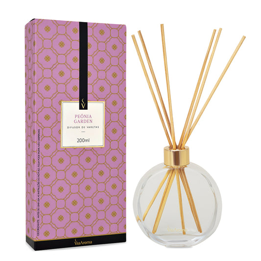 Difusor de Varetas - Peonia Garden - Via Aroma - Frasco com 200ml