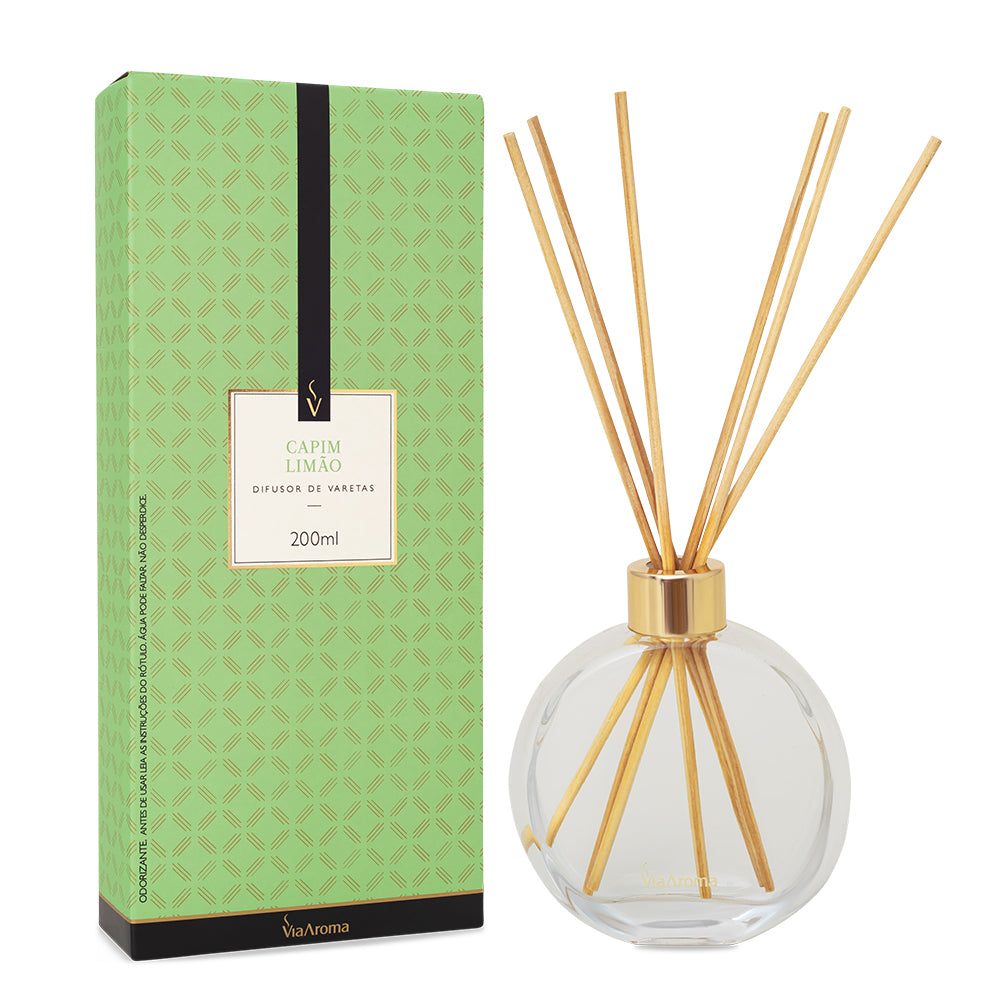 Difusor de Varetas - Capim Limão - Via Aroma - Frasco com 200ml