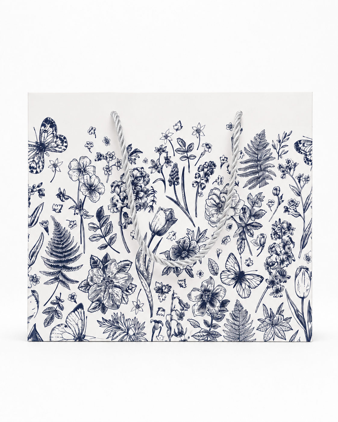 Sacola de Papel para Presente Jardim Branco