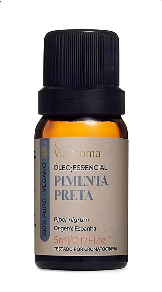 Óleo Essencial de Pimenta Preta - Via Aroma - Frasco com 5ml