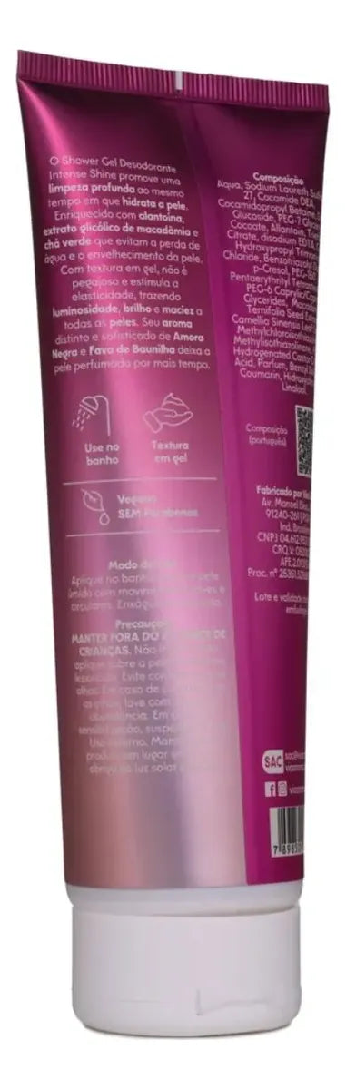 Shower Gel Desodorante Intense Shine - Via Aroma - Frasco com 250ml