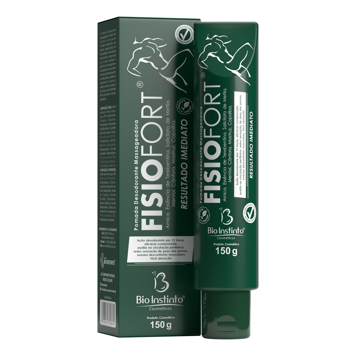Pomada Desodorante Massageadora Fisiofort - Bio Instinto - 150g
