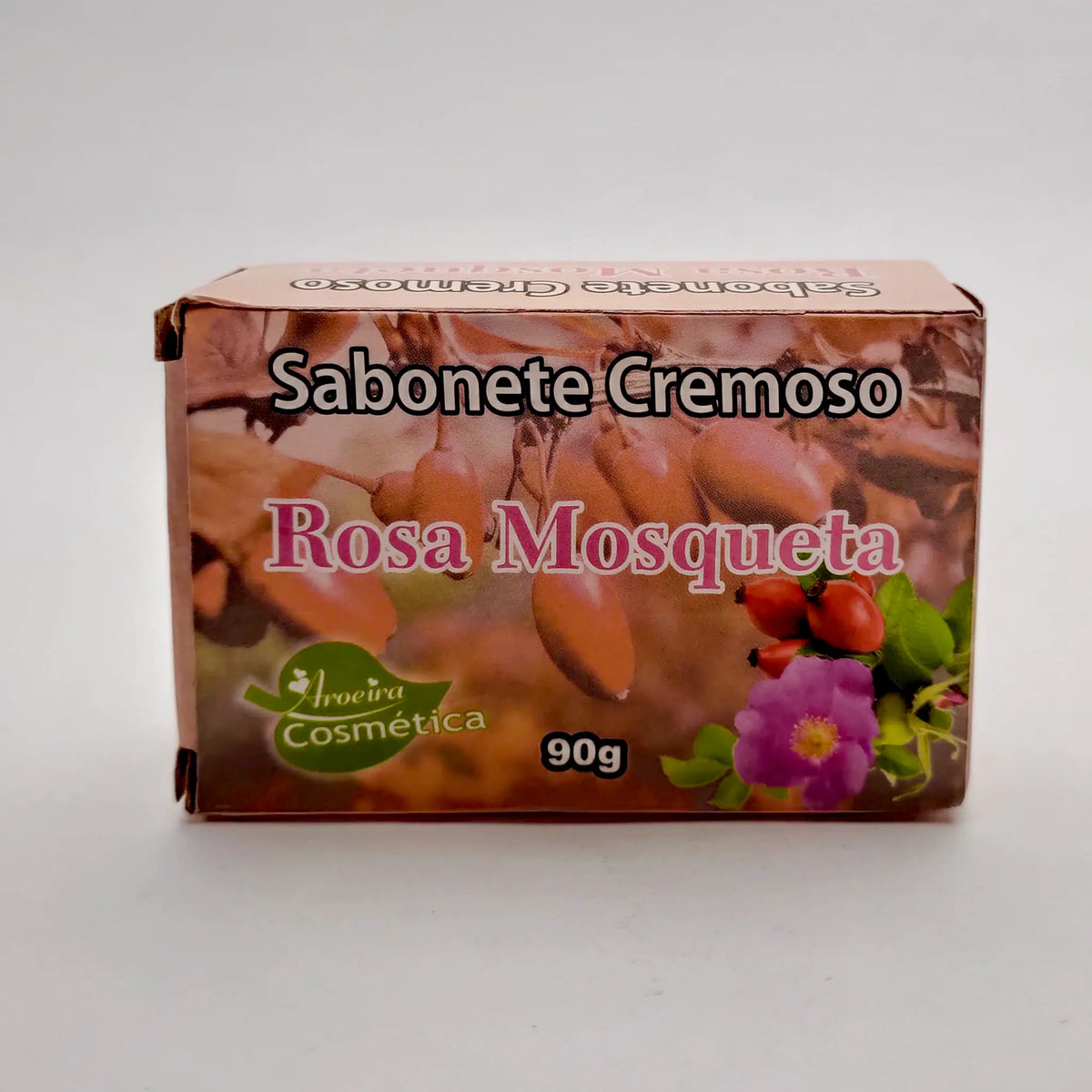 Sabonete Cremoso Rosa Mosqueta - Aroeira Cosmética - 90g - Mundo dos Óleos