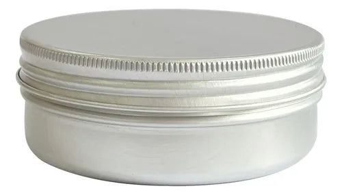 Pote de Alumínio c/ Tampa Rosca Prata - 50g