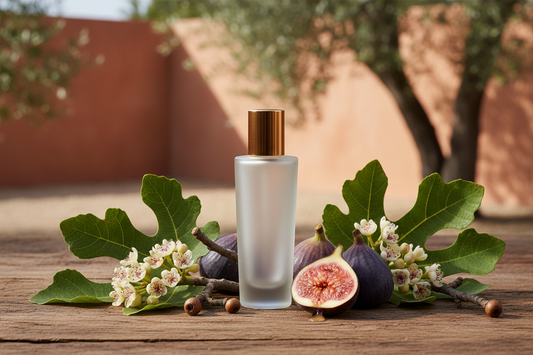 A Essência de Flor de Figo possui uma fragrância refinada, que combina notas frutadas e verdes com um leve toque amadeirado. Seu perfume remete ao frescor das figueiras mediterrâneas em flor, com um fundo levemente adocicado e envolvente. É sofisticada, suave e ao mesmo tempo marcante — ideal para quem busca um aroma exclusivo e natural.
imagem sem nada escrito 
com frasco de vidro