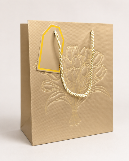 Sacola de Papel para Presente Dourada