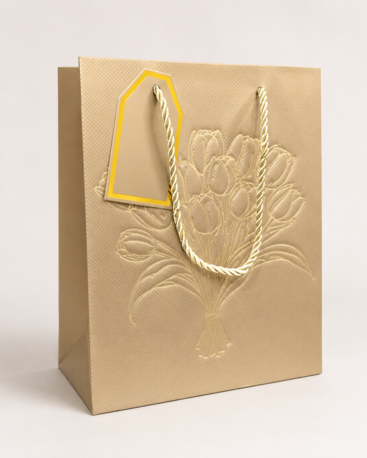 Sacola de Papel para Presente Dourada