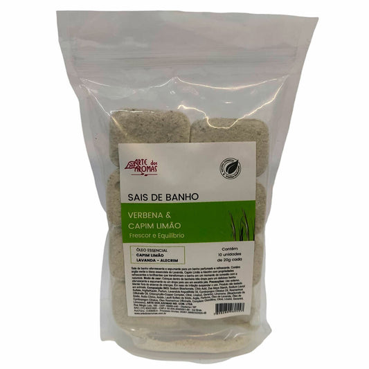Sais de Banho Verbena Capim Limão - Arte dos Aromas -  c/10uni 20g cada