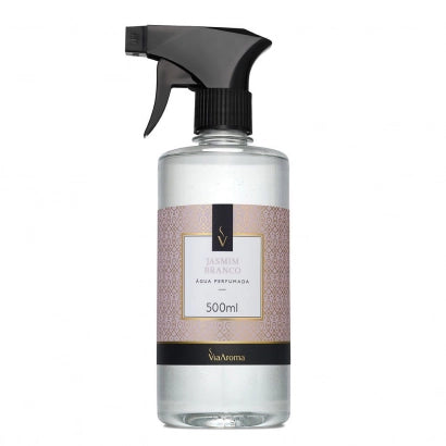 Água Perfumada Para Tecidos - Jasmim Branco - Via Aroma - Frasco com 500ml