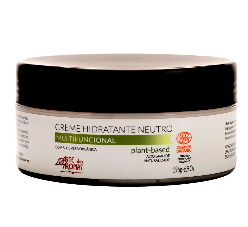 Creme Hidratante Neutro Orgânico - Arte dos Aromas - Frasco com 196g