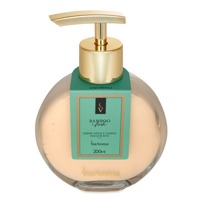 Creme Hidratante Desodorante Mãos e Corpo - Bamboo - Via Aroma - Frasco com 200ml