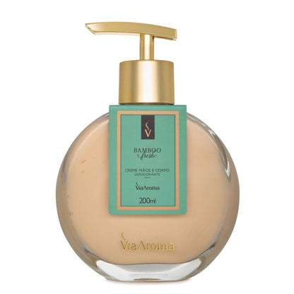 Creme Hidratante Desodorante Mãos e Corpo - Bamboo - Via Aroma - Frasco com 200ml