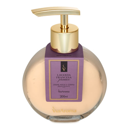 Creme Hidratante Desodorante Mãos e Corpo - Lavanda Francesa - Via Aroma - Frasco com 200ml