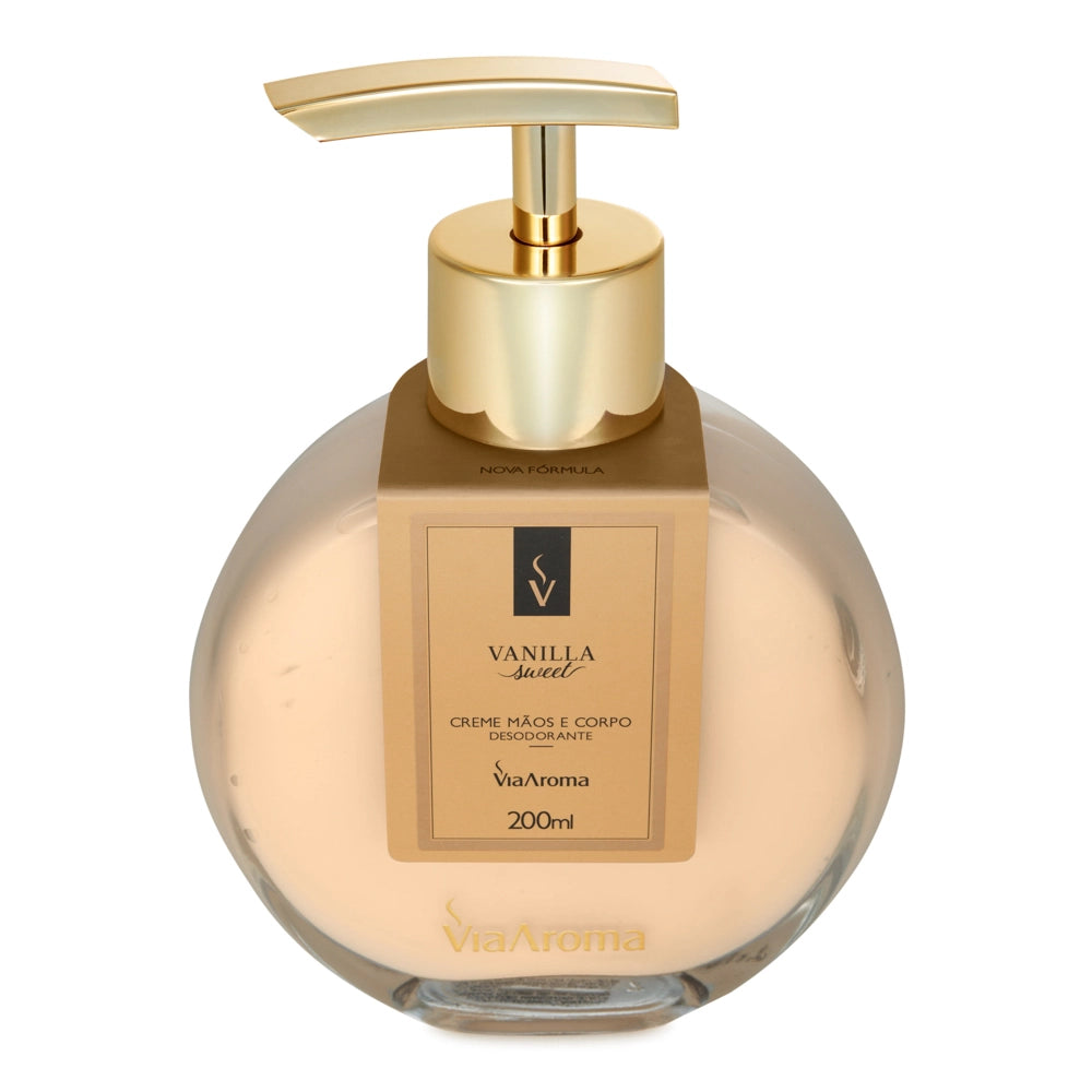 Creme Hidratante Desodorante Mãos e Corpo - Vanilla - Via Aroma - Frasco com 200ml