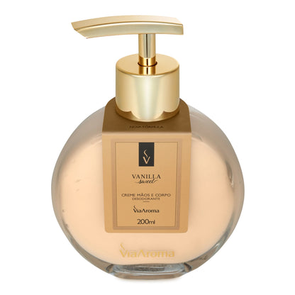 Creme Hidratante Desodorante Mãos e Corpo - Vanilla - Via Aroma - Frasco com 200ml