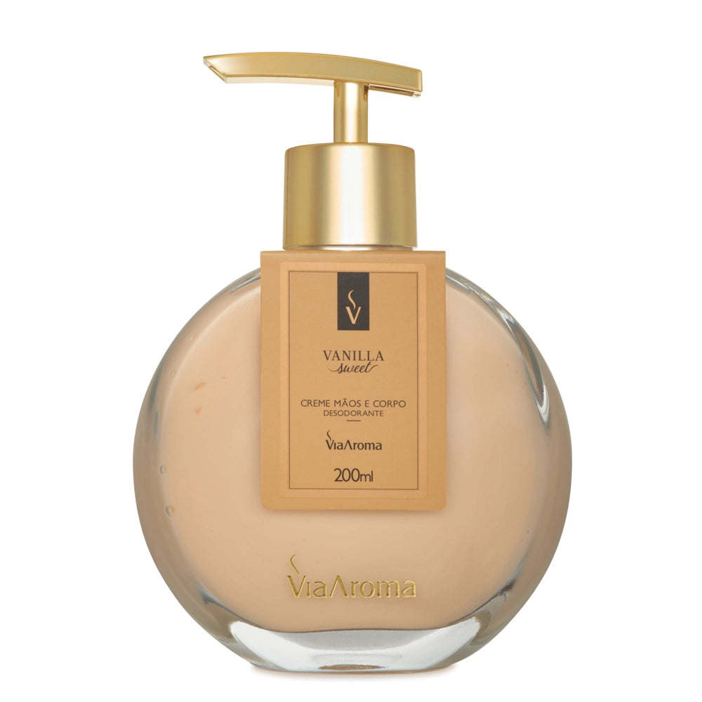Creme Hidratante Desodorante Mãos e Corpo - Vanilla - Via Aroma - Frasco com 200ml