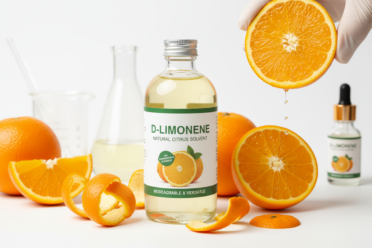 D-Limoneno
Solvente natural cítrico, biodegradável e versátil para uso cosmético e industrial

Nome Químico: D-Limoneno

Nome Científico (INCI): Citrus Aurantium Dulcis (Orange) Peel Oil

CAS Number: 5989-27-5

NCM: 2902.20.90

Parte Utilizada: Casca dos frutos cítricos

Método de Produção: Destilação ou prensagem a frio da casca de frutas cítricas