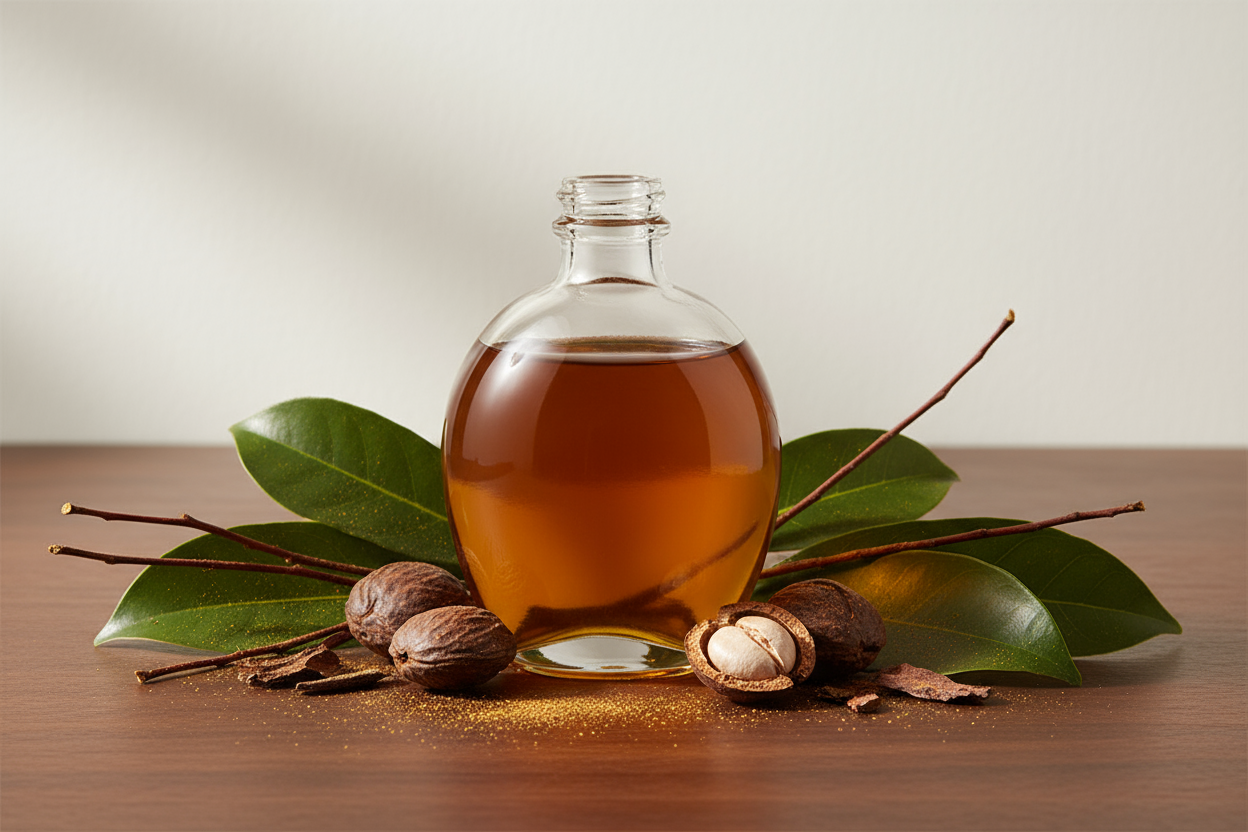 Essência de Andiroba
Aroma herbal-amadeirado com personalidade marcante para cosméticos, perfumaria e ambientes
imagem sem texto
Nome Técnico: Essência Aromática de Andiroba

NCM: 3302.90.90

Composição: Mistura de fragrâncias sintéticas e naturais inspiradas no aroma do óleo de andiroba, com veículo solúvel (ex: propilenoglicol)

Outros Nomes: Essência Amadeirada de Andiroba, Essência Amazônica