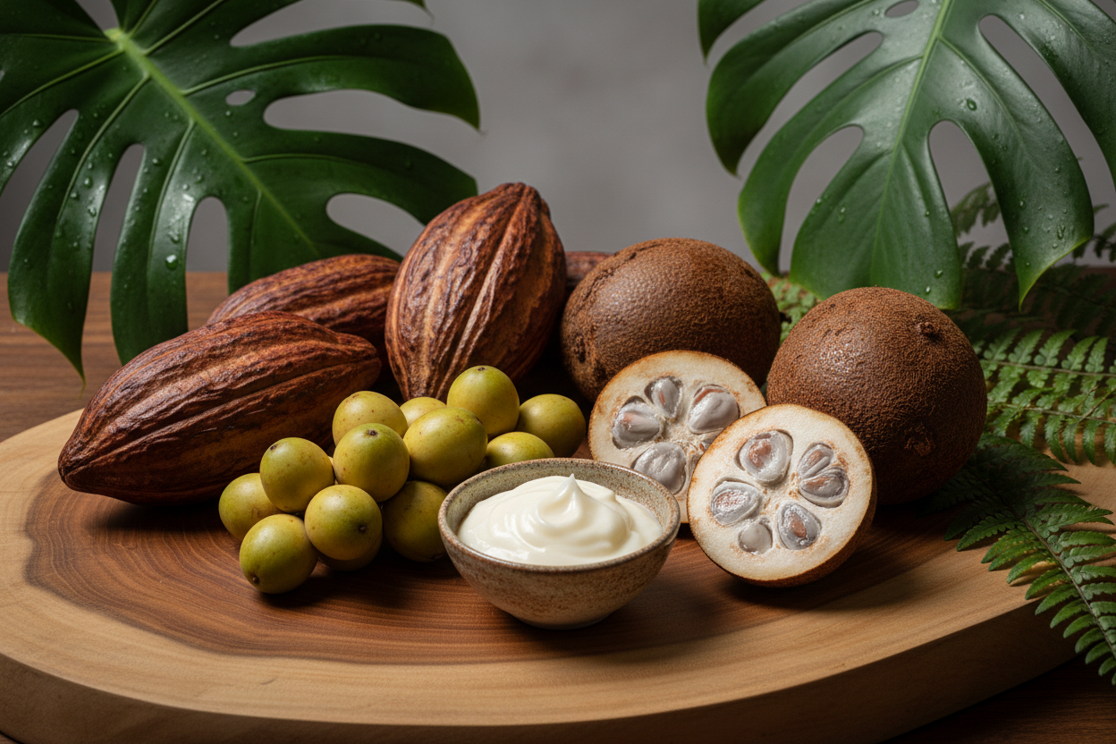Esta manteiga multifuncional é um verdadeiro tesouro da biodiversidade brasileira, reunindo três ingredientes altamente emolientes e restauradores: Cacau, Murumuru e Cupuaçu. Indicada para cuidados capilares e corporais, oferece um toque sedoso, rica reposição lipídica e hidratação prolongada, mesmo em peles e cabelos ressecados.
imagem sem nada escrito