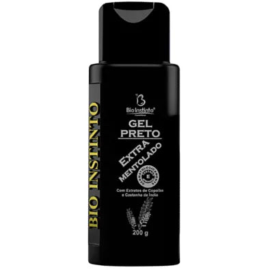 Gel Desodorante Massageador Preto Extra Mentolado - Bio Instinto - 200g