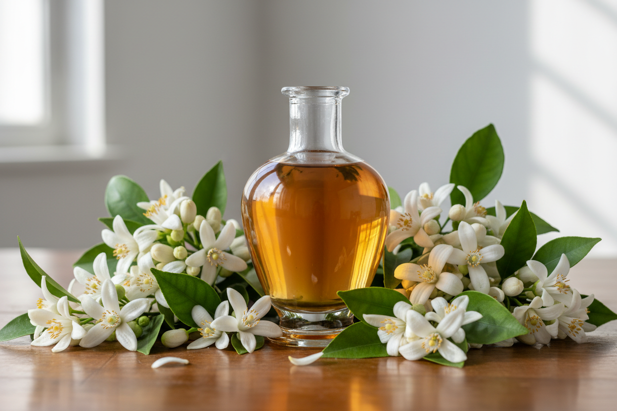 <h1>Essência de Flor de Laranjeira</h1>
<h2>Aroma floral delicado, com notas suaves, frescas e sofisticadas</h2>
sem texto na imagem
<p>A Essência de Flor de Laranjeira traz o perfume clássico das flores cítricas em plena floração — um aroma que combina leveza, elegância e conforto.</p>

<h3>Características olfativas:</h3>
<ul>
  <li>Família Olfativa: Floral / Cítrica</li>
  <li>Notas: Flor de laranjeira, toques verdes e fundo suave adocicado</li>
  <li>Intensidade: Moderada a suave</li> frasco