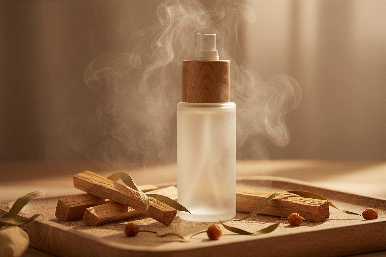 HOME SPRAY PALO SANTO&nbsp;

Purificação • Proteção • Atmosfera Mística

&nbsp; &nbsp;Descrição do Produto
IMAGEM SEM NADA ESCRITO
O Home Spray Palo Santo da Mundo dos Óleos é um aromatizador de ambientes com notas amadeiradas, balsâmicas e levemente cítricas, inspirado no sagrado “Pau Santo” da América do Sul. Desenvolvido com essência premium, promove sensações de proteção, limpeza energética e elevação espiritual, transformando o espaço em um refúgio de tranquilidade e conexão.
FRASCO BORRIFADOR