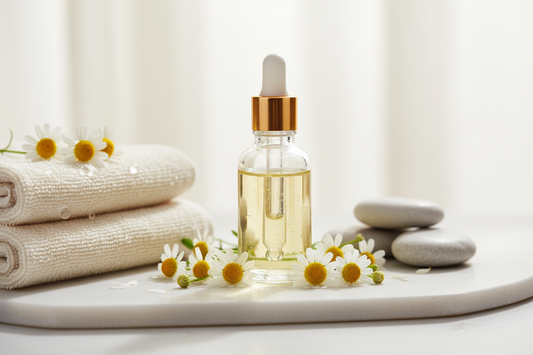 Óleo Essencial de Camomila Romana: acalma, hidrata e suaviza peles sensíveis. Ideal para massagens relaxantes, difusores e cosméticos naturais.