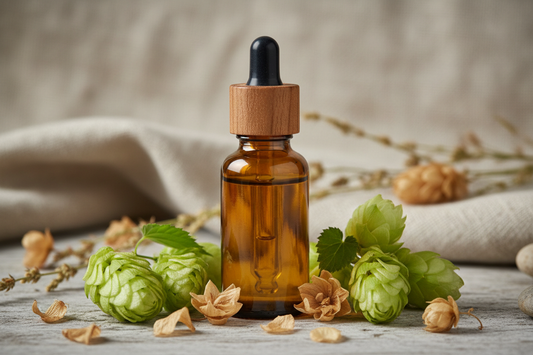 Óleo Essencial de Lúpulo

Nome botânico (INCI): Humulus lupulus Oil
CAS: 8007-04-3
Parte utilizada: Flores femininas (cones)
Método de extração: Destilação a vapor
Origem: Estados Unidos
Pureza: 100% puro e natural, sem aditivos

Características Físico-Químicas
Aparência: Líquido oleoso amarelo a âmbar
Odor: Amadeirado, herbáceo, terroso e levemente amargo
Solubilidade: Solúvel em água. Solúvel em óleos e solventes orgânicos
Densidade: 0,870 – 0,900 g/mL