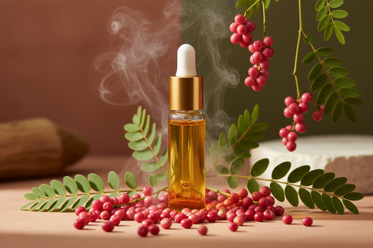 Óleo Essencial de Pimenta Rosa
Aroma exótico e revigorante, com propriedades tonificantes e estimulantes, ideal para massagens, perfumaria e formulações cosméticas sofisticadas
sem texto na imagem 
Nome Científico: Schinus terebinthifolius

NCM: 3301.29.90

Método de Extração: Destilação a vapor dos frutos

INCI Name: Schinus Terebinthifolius Fruit Oil