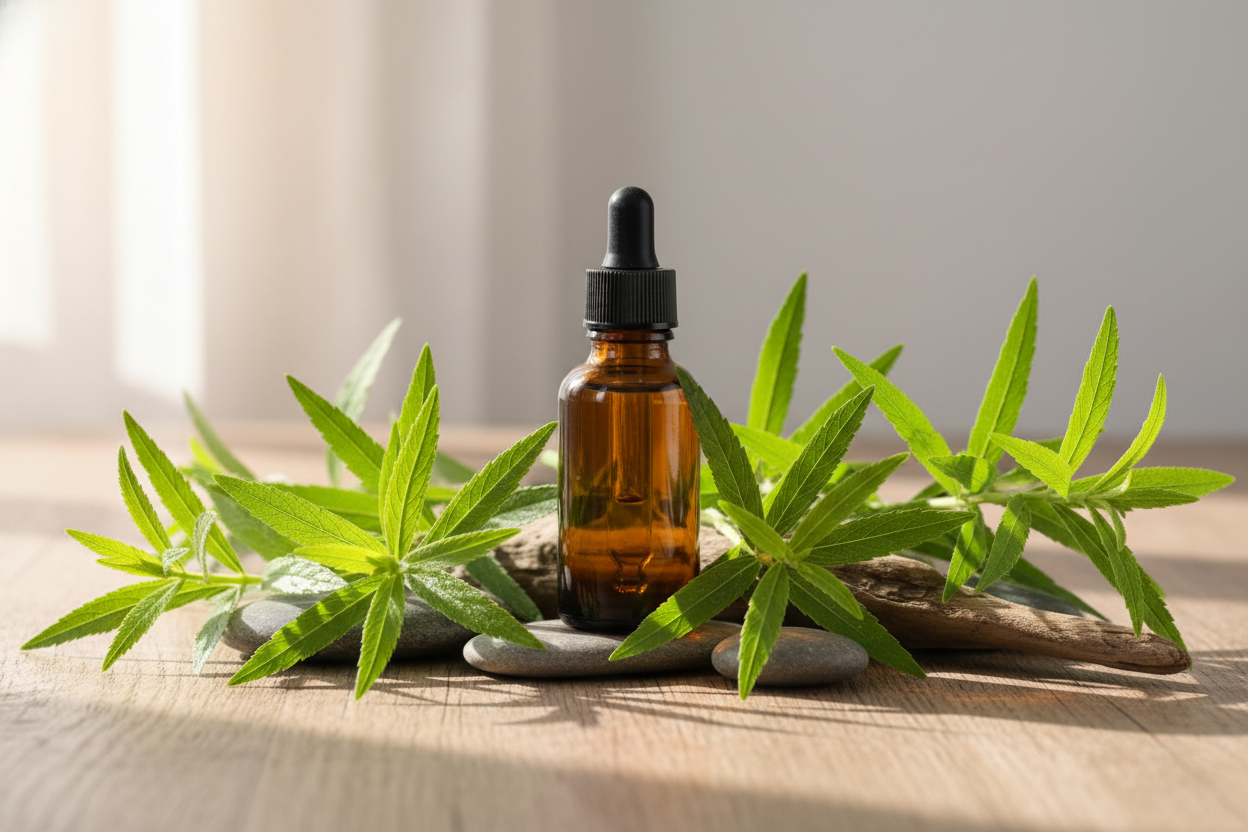 Óleo Essencial de Verbena Africana
Aroma cítrico fresco e vibrante, excelente para aliviar o estresse, ansiedade e fadiga mental com efeito revitalizante e relaxante.

Nome Botânico: Lippia citriodora (ou Aloysia triphylla, dependendo da origem)

Parte Utilizada: Folhas

Método de Extração: Destilação a vapor

Origem: África / América do Sul / Europa Mediterrânea

NCM: 3301.29.90
sem texto na imagem
CAS: 8024-12-2

INCI: Lippia Citriodora Leaf Oil