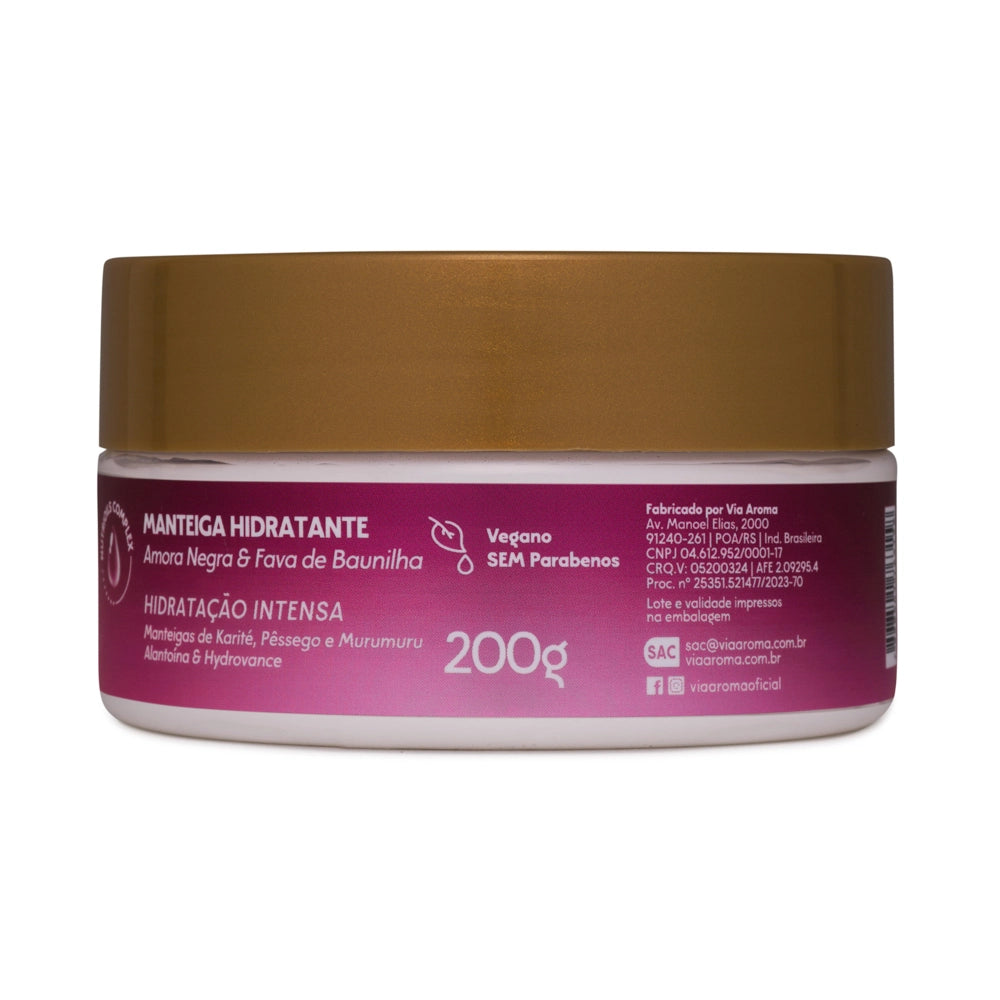 Manteiga Hidratante Desodorante Intense Shine - Via Aroma - Frasco com 200g