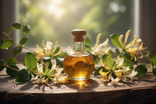 O Óleo Essencial de Madressilva é celebrado por seu aroma doce, floral e envolvente, capaz de evocar memórias afetivas e trazer conforto emocional imediato. Embora não seja um óleo essencial obtido por destilação a vapor, é amplamente utilizado em perfumes naturais, cosméticos e terapias sensoriais, sendo uma excelente alternativa para quem busca uma fragrância romântica e suave.
Imagem sem nada escrito, frasco de vidro