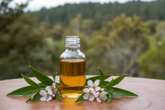 O Óleo Essencial de Manuka é extraído das folhas do arbusto Leptospermum scoparium, nativo da Nova Zelândia. Considerado um “parente botânico” do Tea Tree, este óleo é altamente valorizado por suas propriedades antibacterianas, anti-inflamatórias e regeneradoras. Seu aroma é terroso, herbal e levemente doce, sendo amplamente utilizado na aromaterapia para promover equilíbrio emocional e reduzir a ansiedade.
imagem sem nada escrito