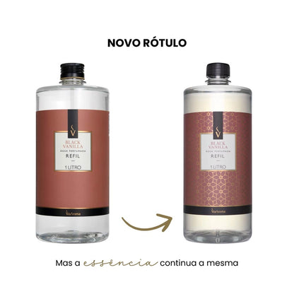 Refil Água Perfumada de Black Vanilla - Via Aroma - Frasco com 1 Litro
