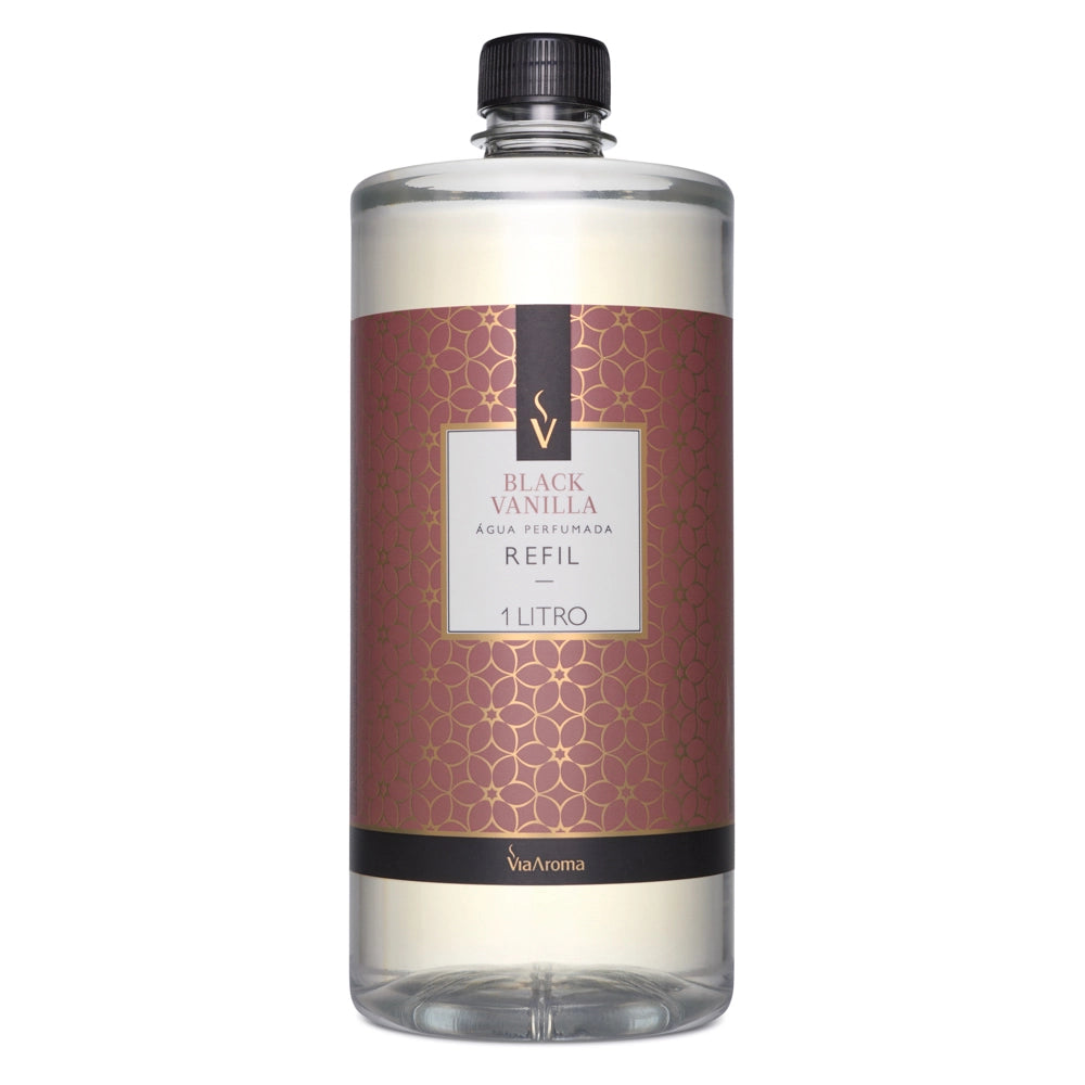 Refil Água Perfumada de Black Vanilla - Via Aroma - Frasco com 1 Litro