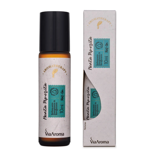 Roll-On Com Óleo Essencial de Menta Piperita - Via Aroma - Frasco com 10ml