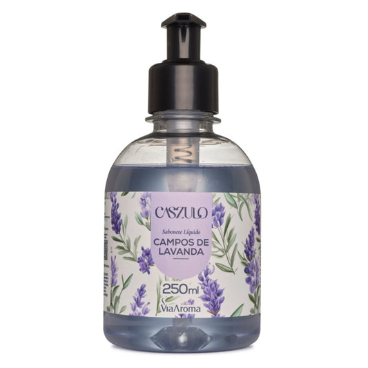 Sabonete Líquido Desodorante Campos de Lavanda - Caszulo - Via Aroma - Frasco com 250ml - Mundo dos Óleos